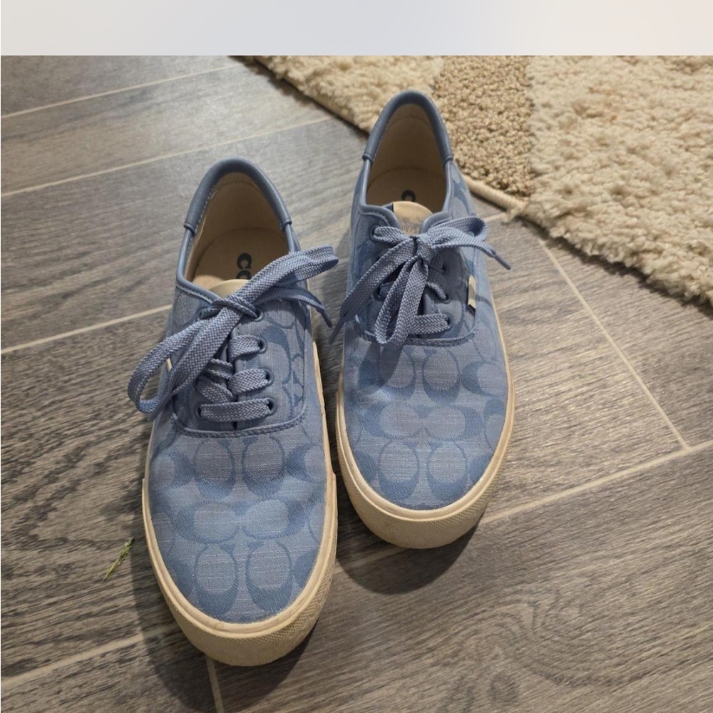 Coach Light Blue Patterned Sneakers
